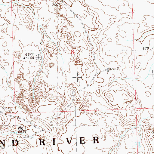 Topographic Map of Township of Hudgins, SD