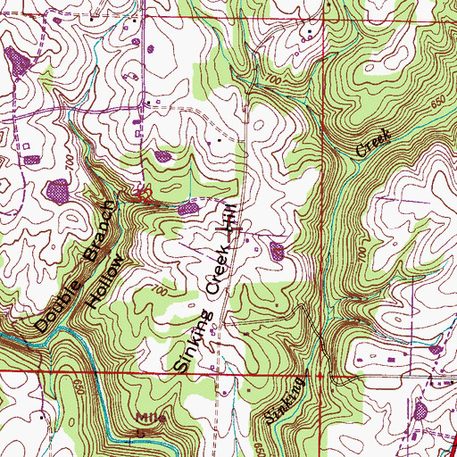Topographic Map of Sinking Creek Hill, AL