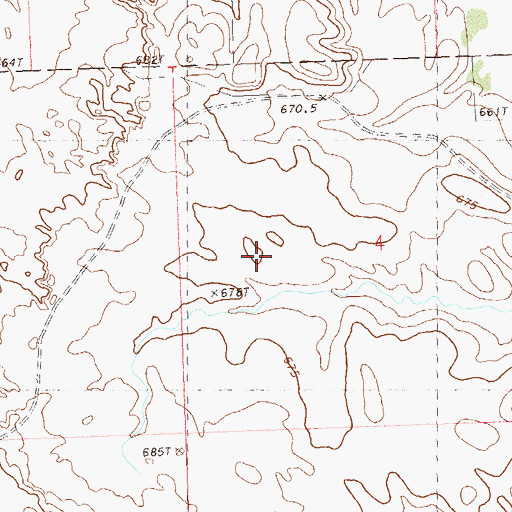 Topographic Map of Township of Pleasant Valley, SD