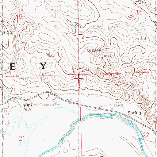 Topographic Map of Township of Sidney, SD