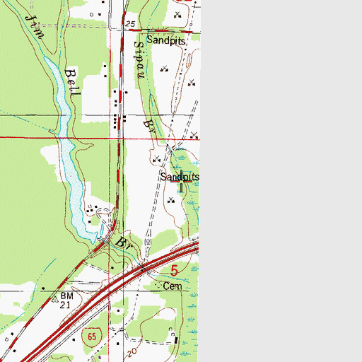 Topographic Map of Sipau Branch, AL