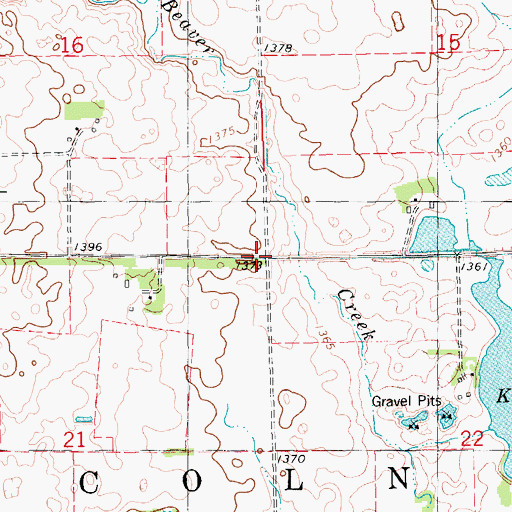 Topographic Map of Township of Lincoln, SD