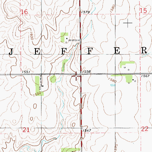 Topographic Map of Township of Jefferson, SD