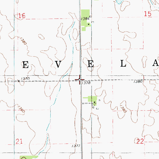 Topographic Map of Township of Cleveland, SD