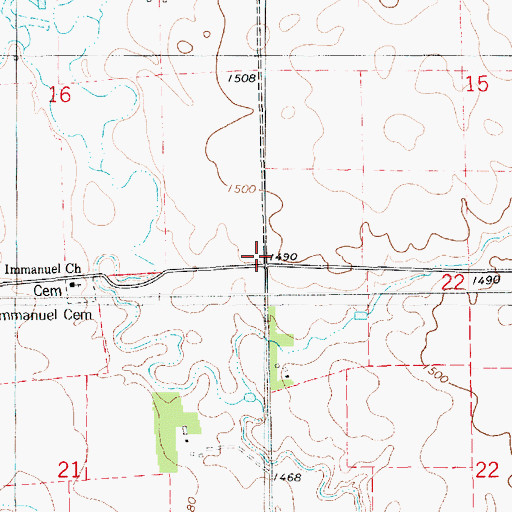 Topographic Map of Township of Emanuel, SD