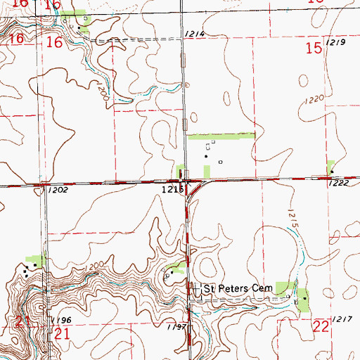 Topographic Map of Township of Prairie Center, SD