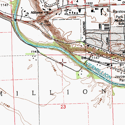 Topographic Map of Township of Vermillion, SD