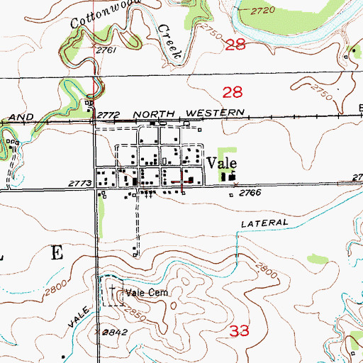 Topographic Map of Township of Vale, SD