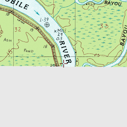 Topographic Map of Sisters Creek, AL