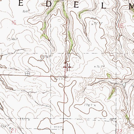 Topographic Map of Township of Redelm, SD