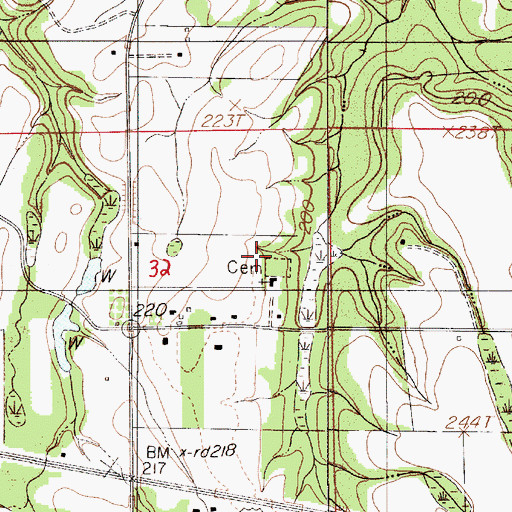 Topographic Map of Sister Spring Baptist Church, AL