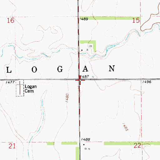 Topographic Map of Township of Logan, SD