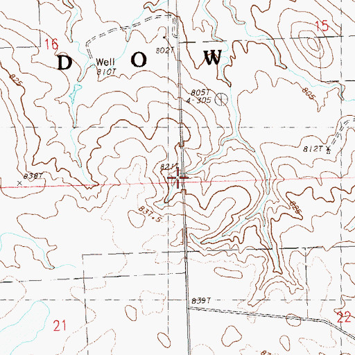 Topographic Map of Township of Meadow, SD