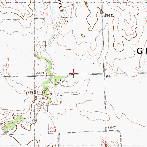 Topographic Map of Township of De Witt, SD