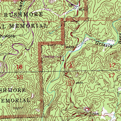 Topographic Map of Mount Rushmore KOA, SD