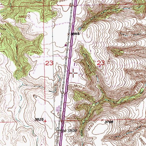 Topographic Map of The Ranch Amusement Park, SD