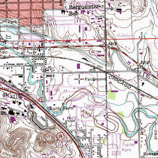 Topographic Map of Rapid City Fairgrounds, SD