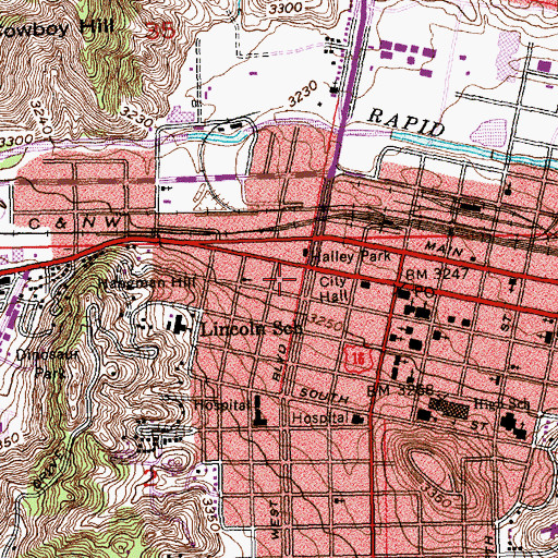 Topographic Map of Sioux Indian Museum, SD