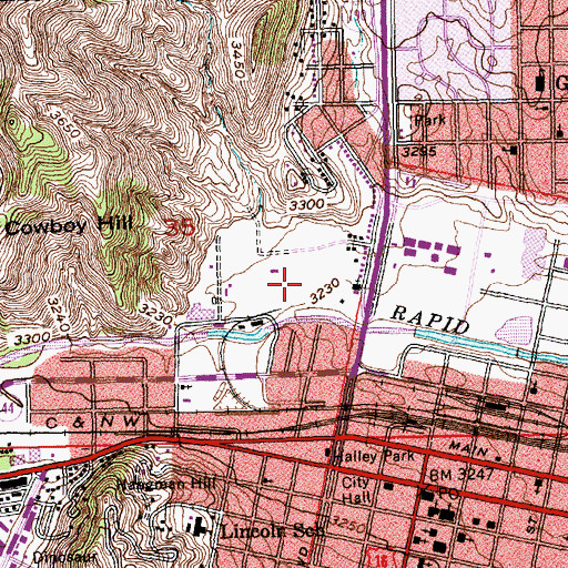 Topographic Map of Executive Golf Course, SD