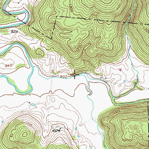 Topographic Map of Buck Creek, TN
