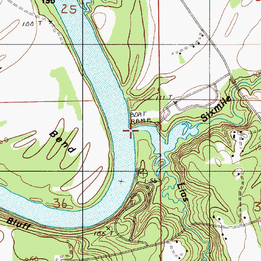Topographic Map of Sixmile Creek, AL