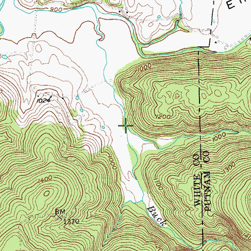 Topographic Map of Glade Creek, TN