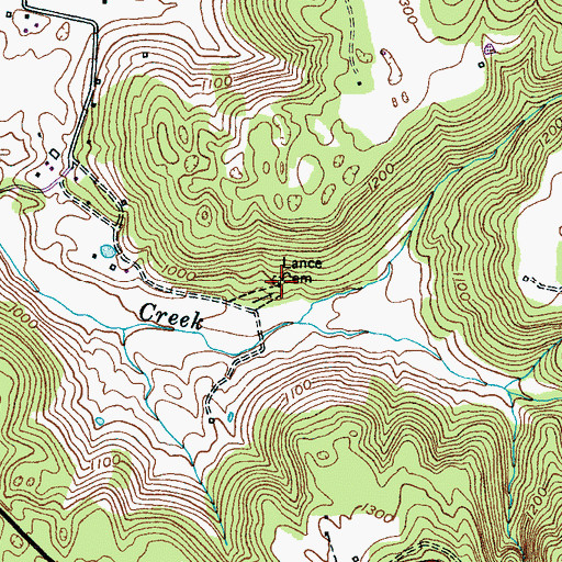 Topographic Map of Lance Cemetery, TN