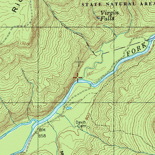 Topographic Map of Little Laurel Creek, TN