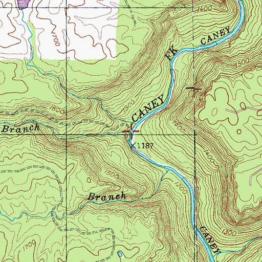 Topographic Map of Polly Branch, TN