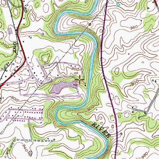 Topographic Map of Wheats Curve Lake Dam, TN