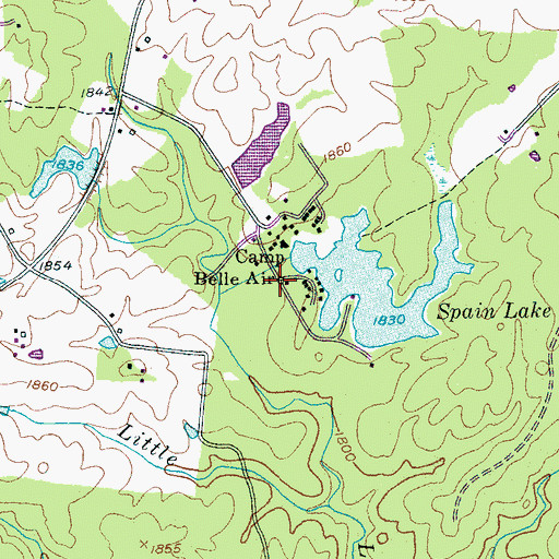 Topographic Map of Spain Lake Dam, TN