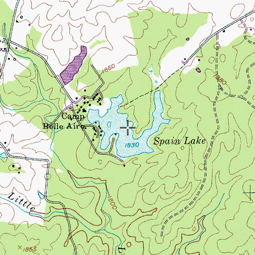Topographic Map of Spain Lake, TN