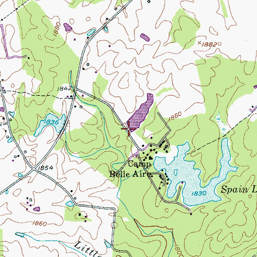 Topographic Map of Payne Lake Dam, TN