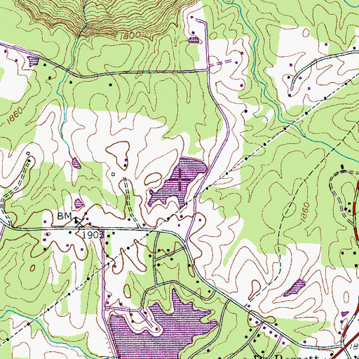 Topographic Map of Arrowhead Lake, TN