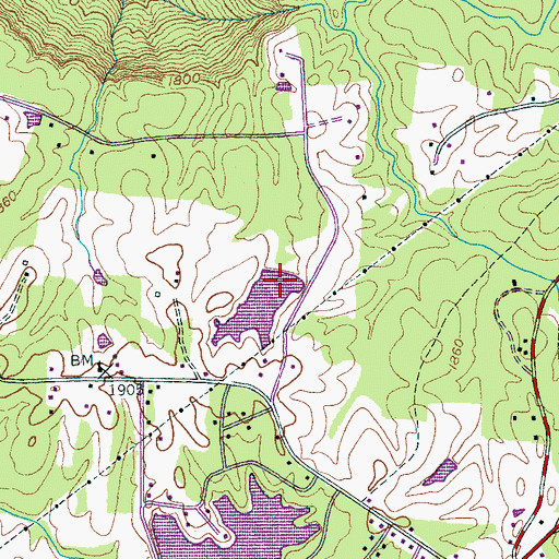 Topographic Map of Arrowhead Lake Dam, TN