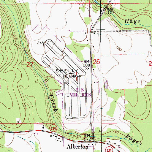 Topographic Map of Skelly Field, AL