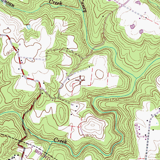 Topographic Map of Wilkerson Creek, TN