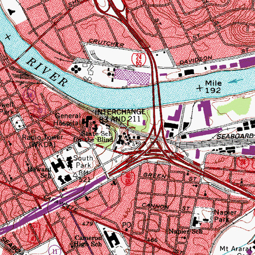 Topographic Map of Metropolitan Government Division (historical), TN