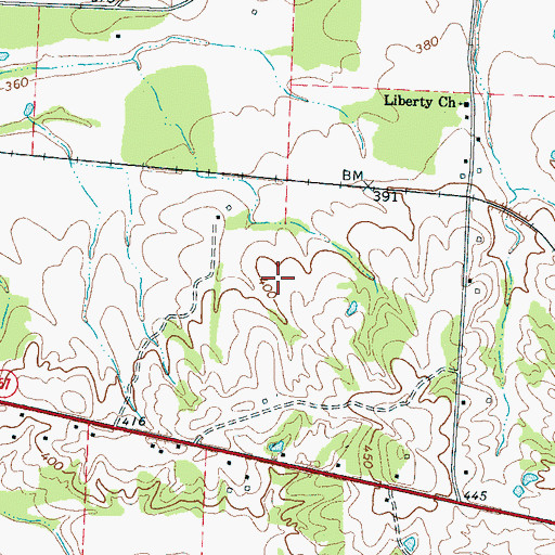 Topographic Map of Moscow-La Grange Division (historical), TN
