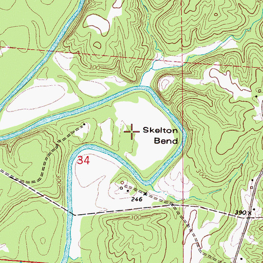 Topographic Map of Skelton Bend, AL