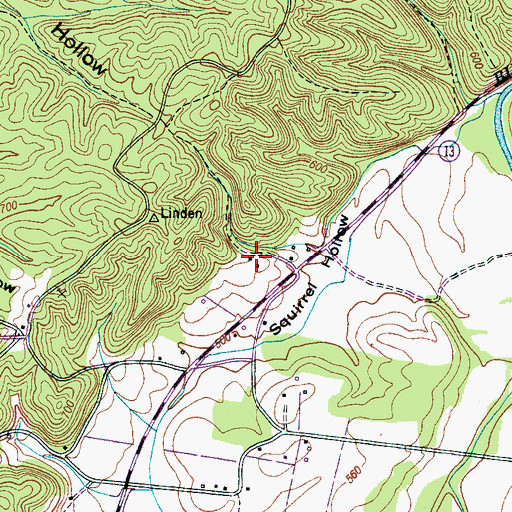 Topographic Map of Linden Division (historical), TN
