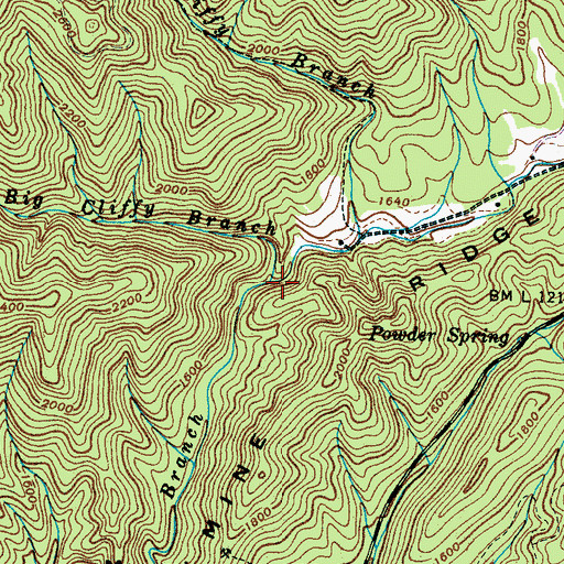 Topographic Map of Big Clifty Branch, TN