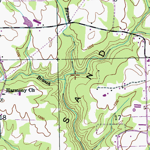 Topographic Map of Skelton Branch, AL