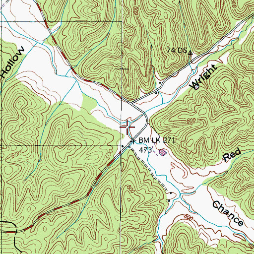 Topographic Map of Chance Hollow, TN
