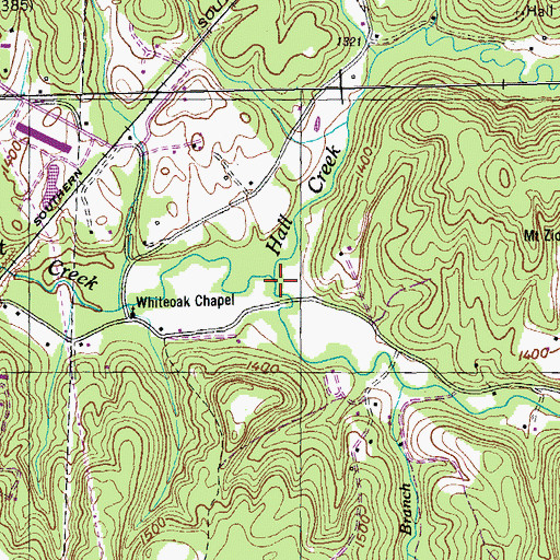 Topographic Map of Hall Branch, TN