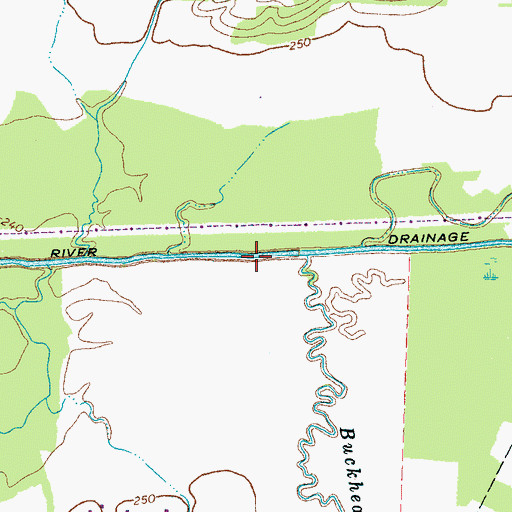 Topographic Map of Loosahatchie River Drainage Canal, TN