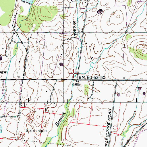 Topographic Map of McMeen Branch, TN