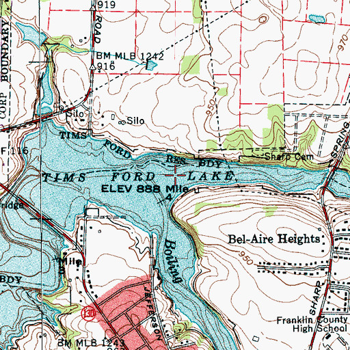 Topographic Map of Wagner Creek, TN
