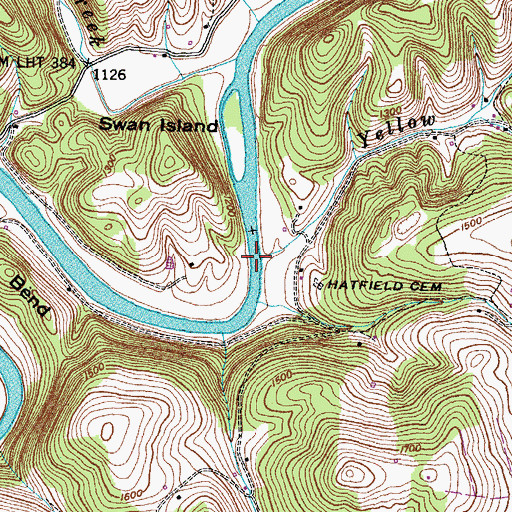 Topographic Map of Yellow Branch, TN
