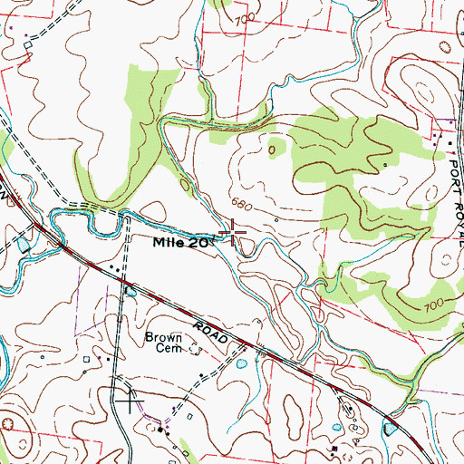 Topographic Map of Aenon Creek, TN